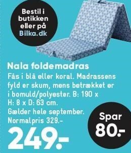 Bilka Nala foldemadras tilbud
