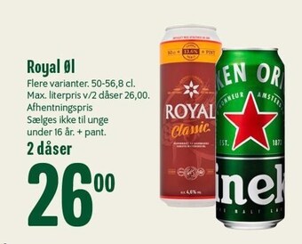 Min Købmand Royal øl tilbud
