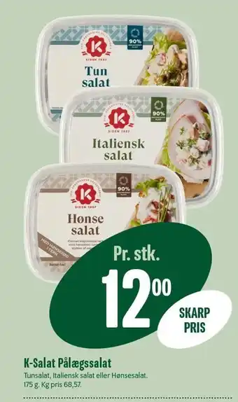 Min Købmand K-salat pålægssalater tilbud