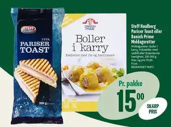 Min Købmand Steff houlberg pariser toast el. danish prime middagsretter tilbud