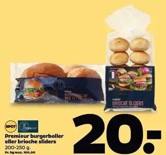Netto Premier burgerboller el. brioche sliders tilbud