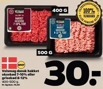 Netto Velsmag dansk hakket oksekød 7-10% el. 8-12% tilbud