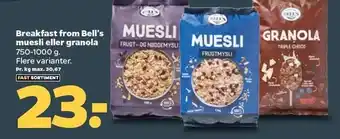 Netto Breakfast from bell's muesli el. granola tilbud