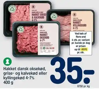 REMA 1000 Hakket dansk oksekød, grise- og kalvekød eller kyllingekød tilbud