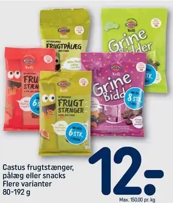 REMA 1000 Castus frugtstænger, pålæg eller snacks tilbud