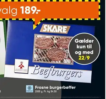 Bilka Frosne burgerbøffer tilbud