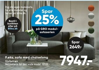 Bilka Sofa med chaiselong tilbud
