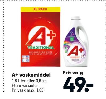 Bilka A+ vaskemiddel tilbud