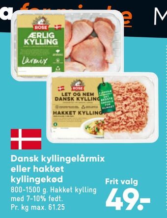 Bilka Dansk kyllingelårmix eller hakket kyllingekød tilbud