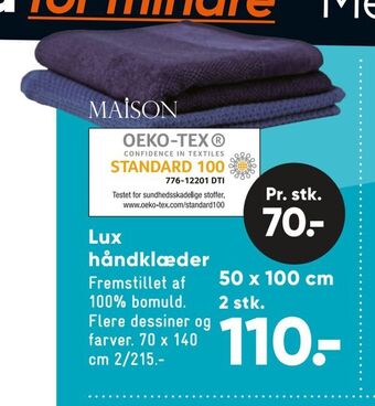 Bilka Lux håndklæder tilbud