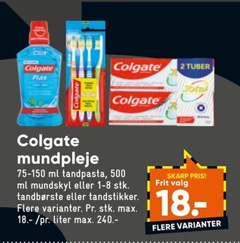 Bilka Colgate mundpleje tilbud