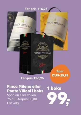 Finca milena eller ponte villoni i boks