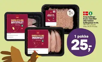 Kvickly Coop kyllingebryst, inderfilet eller hakket kyllingekød 3-6% tilbud