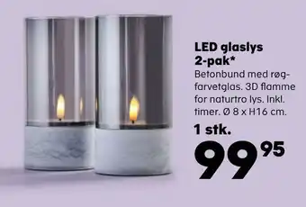Kvickly Led glaslys 2-pak tilbud