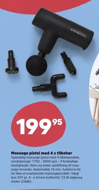Massage pistol med 4 x tilbehør