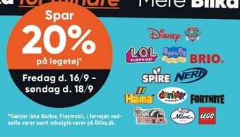 Bilka Spar 20% på legetøj tilbud