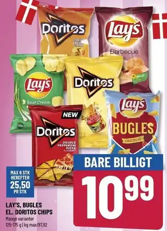 Løvbjerg Lay's, bugles l. doritos chips tilbud
