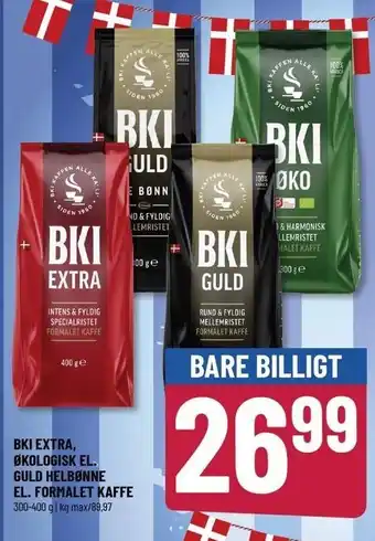 Løvbjerg Bki extra, økologisk el. gul hel bønner el. formlet kaffe tilbud