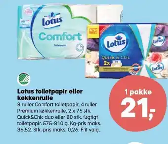 SuperBrugsen Lotus Tolletpapir eller Køkkenrulle tilbud