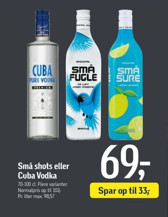 Føtex Små fugle shots tilbud