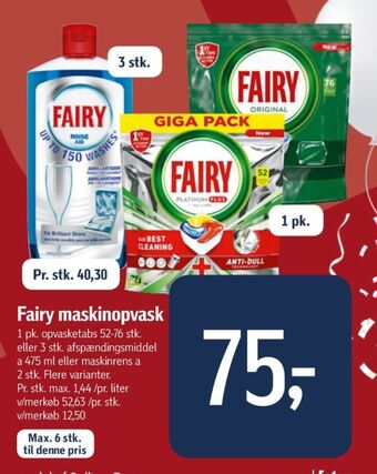 Føtex Fairy maskinopvask-tabs tilbud