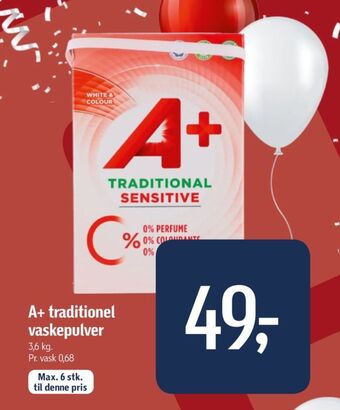 Føtex A+ vaskepulver tilbud