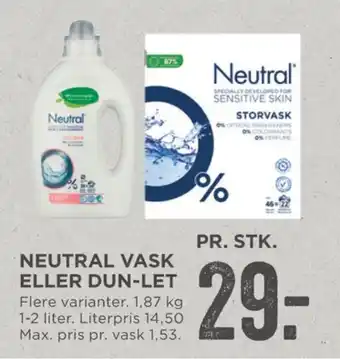 MENY Neutral vaskepulver tilbud