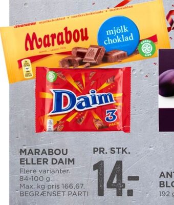 MENY Marabou chokoladeplade mjölk choklad tilbud
