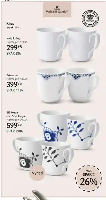 Kop & Kande Hvid riflet krus tilbud
