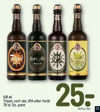 REMA 1000 Gb øl tripel, sort ale, ipa el. forår tilbud