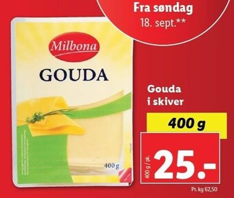 Lidl Gouda i skiver tilbud