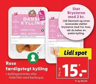 Lidl Rose færdigstegt kylling tilbud