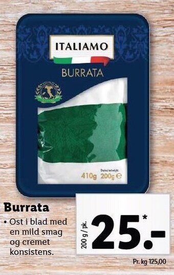 Lidl Burrata tilbud