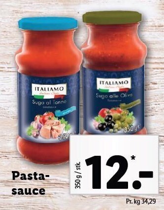 Lidl Pasta sauce tilbud
