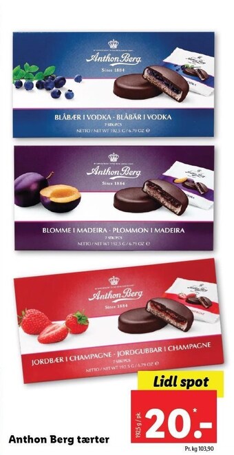 Lidl Anthon berg tærter tilbud