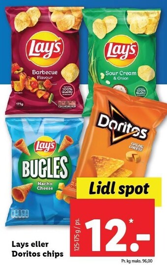 Lidl Lays el. doritos chips tilbud