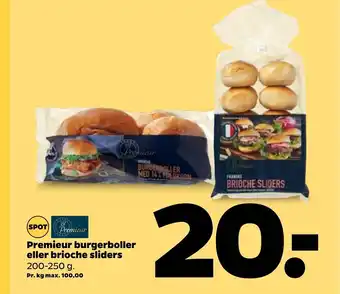 Netto Premieur Burgerboller eller Brioche Sliders tilbud