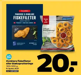 Netto Ovnklare Fiskefileter eller Blæksprutteringe tilbud