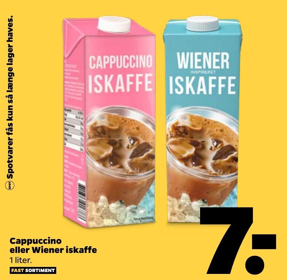 Cappuccino eller Wiener Iskaffe tilbud hos Netto