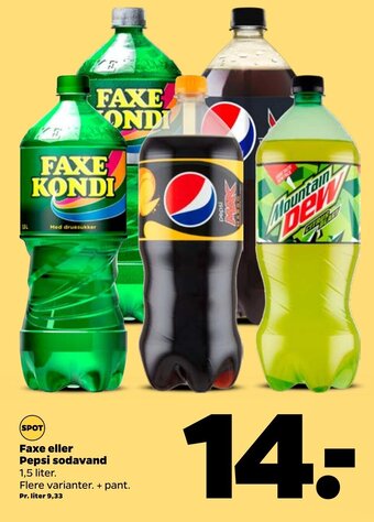 Netto Faxe eller Pepsi Sodavand tilbud