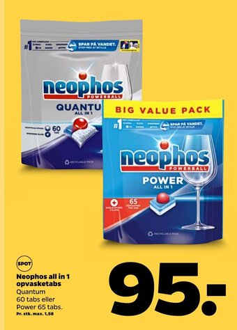 Netto Neophos all in 1 opvasketabs tilbud