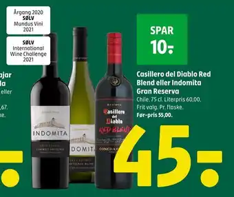 Coop 365 Casillero del diablo red blend eller indomita gran reserva tilbud