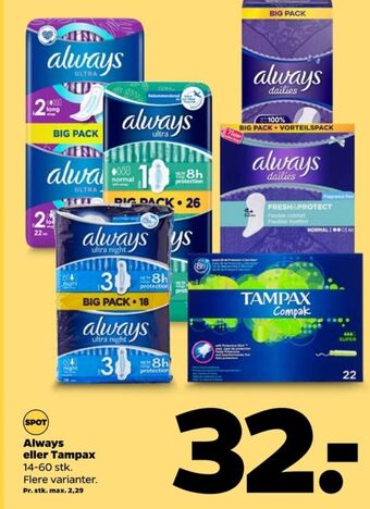 Tampax tamponer