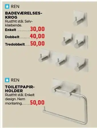 jem & fix Badeværelseskrog el. toiletpapirholder tilbud