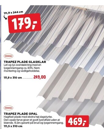 jem & fix Trapez plade glasklar tilbud