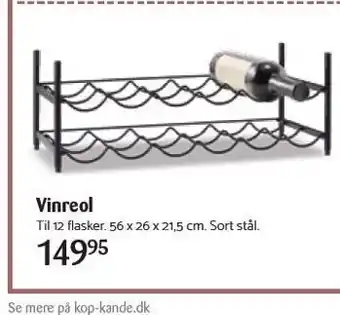 Kop & Kande Vinreol til 12 flasker tilbud