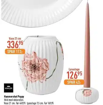 Imerco Hammerhøi poppy vase el. lysestage tilbud