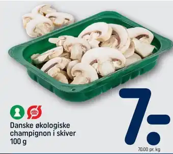 REMA 1000 Danske økologiske champignon i skiver 100 g tilbud