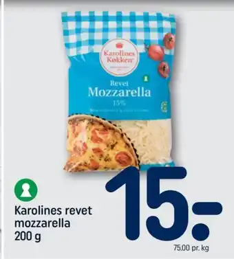 REMA 1000 Karolines revet mozzarella 200 g tilbud