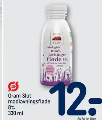 REMA 1000 Gram Slot madlavningsfløde 8% 330 ml tilbud